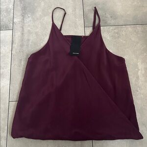 HEATHER silk burgundy red tank blouse XS